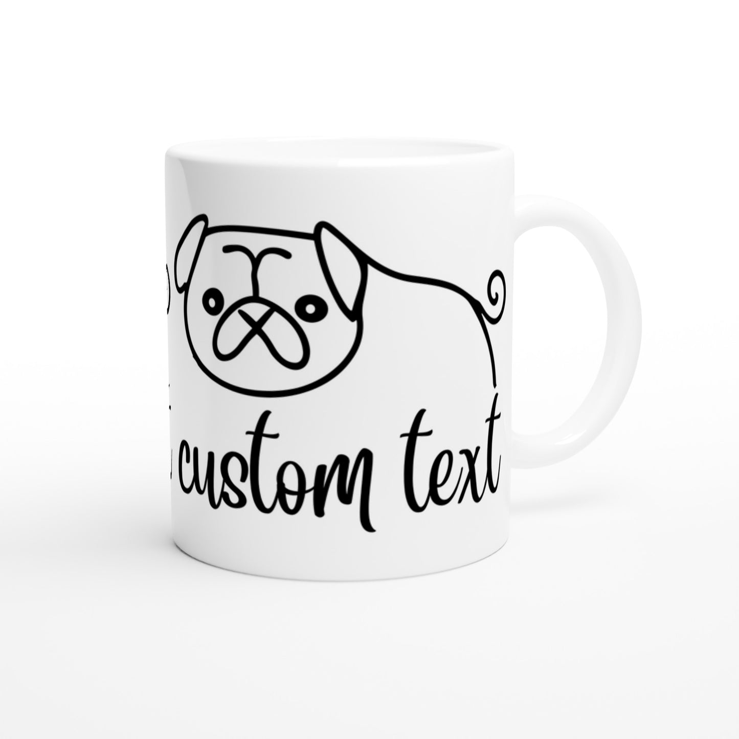 Personalised Pug Line Drawing - Pug Coffee Mug