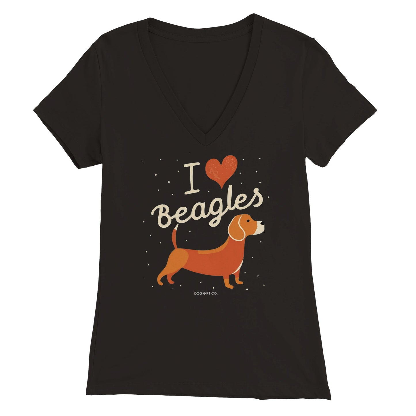 I Love Beagles - Womens V-Neck T-shirt