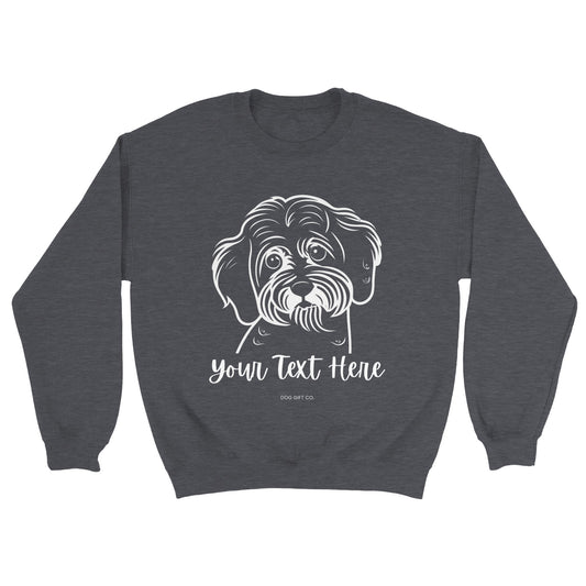 Personalised Cavoodle_Cavapoo Line Drawing - Crewneck Sweatshirt