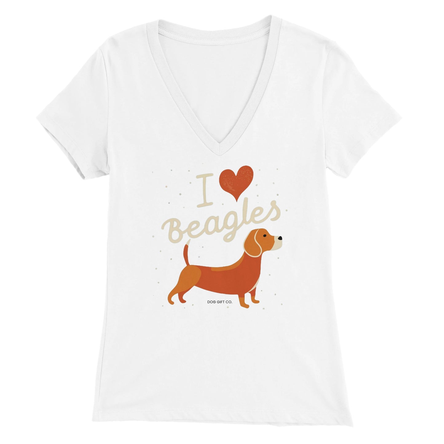 I Love Beagles - Womens V-Neck T-shirt