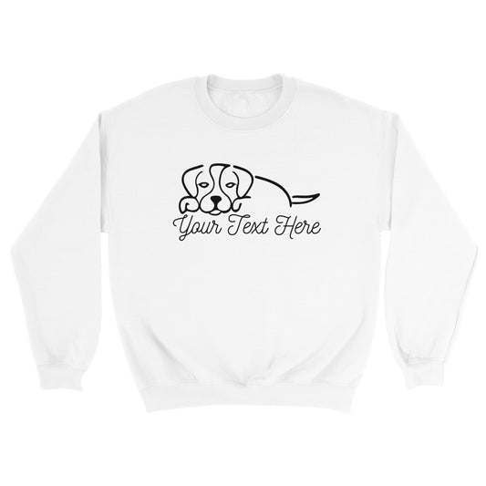 Personalised Beagle Line Drawing - Crewneck Sweatshirt