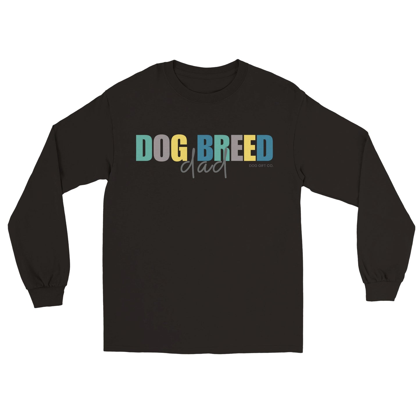 Personalised Colourful Dog Breed Dad - Longsleeve T-shirt