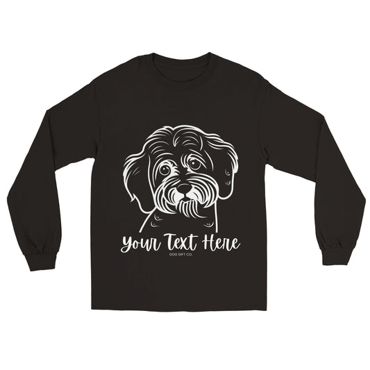 Personalised Cavoodle_Cavapoo Line Drawing - Longsleeve T-shirt