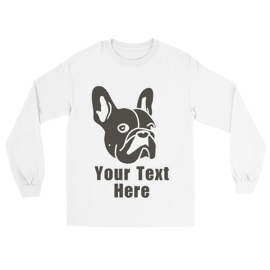 Personalised French Bulldog Line Drawing - Longsleeve T-shirt