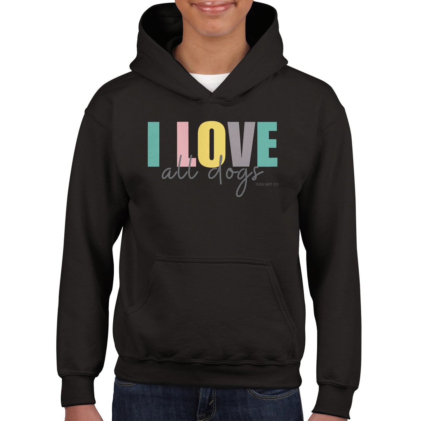 Colourful I Love All Dogs - Kids Hoodie