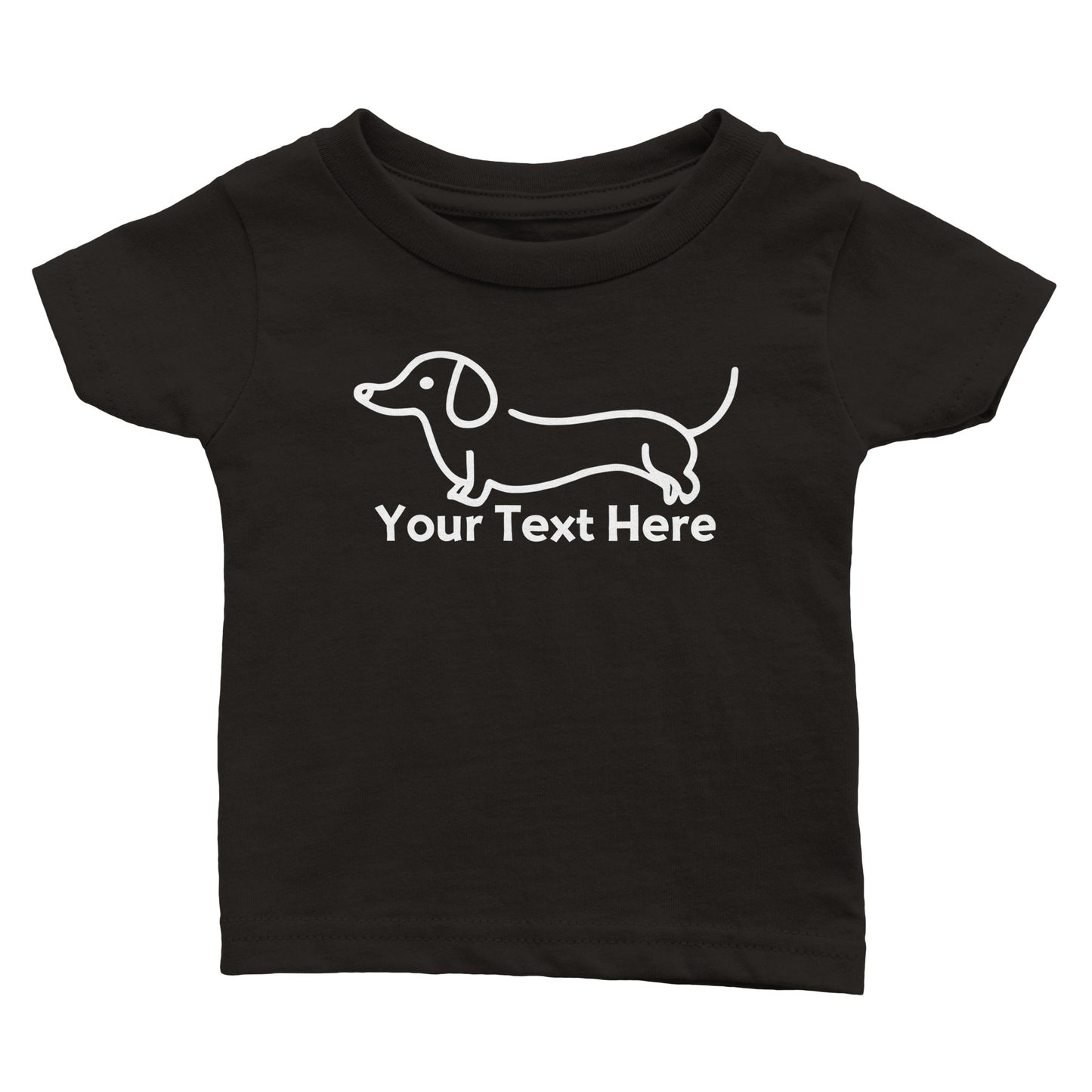 Personalised Dachshund Line Drawing - Babies T-shirt