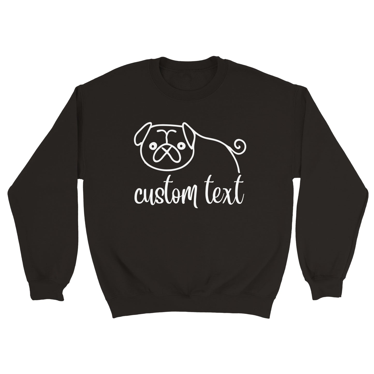 Personalised Pug Line Drawing  - Crewneck Sweatshirt