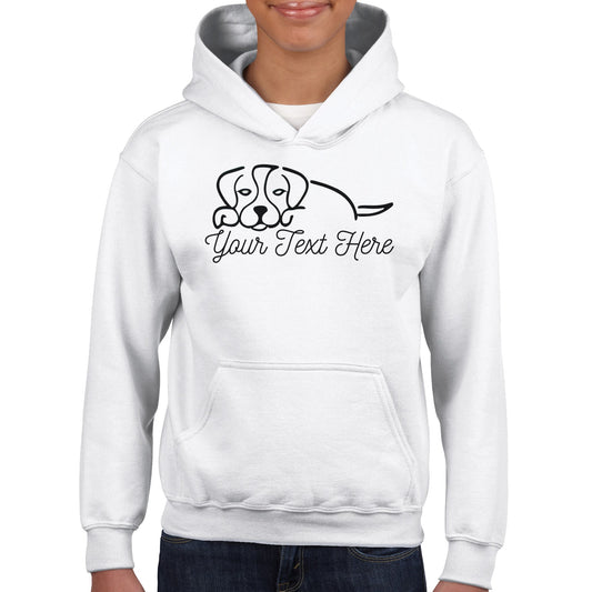 Personalised Beagle Line Drawing - Kids Hoodie