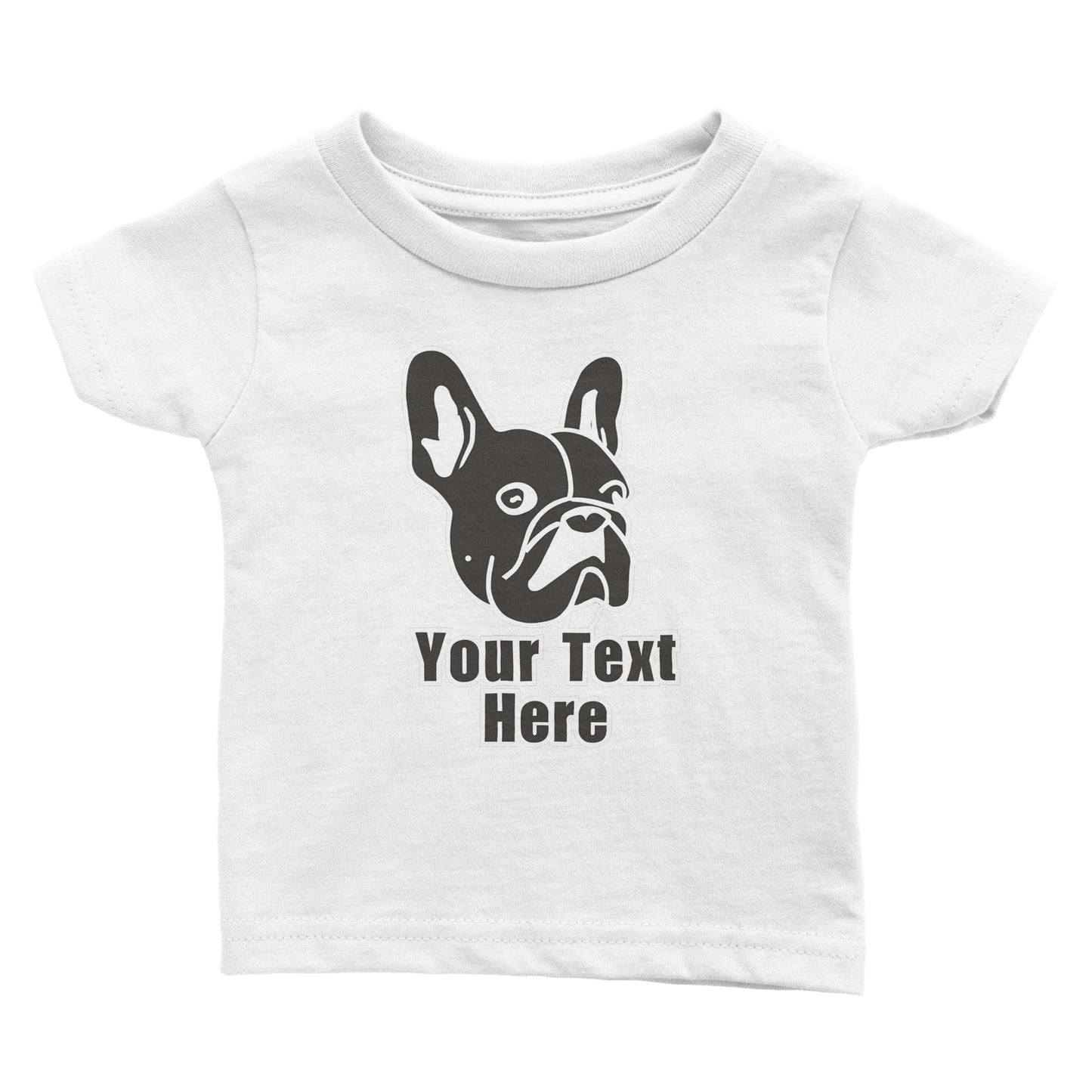 Personalised French Bulldog Line Drawing - Babies T-shirt