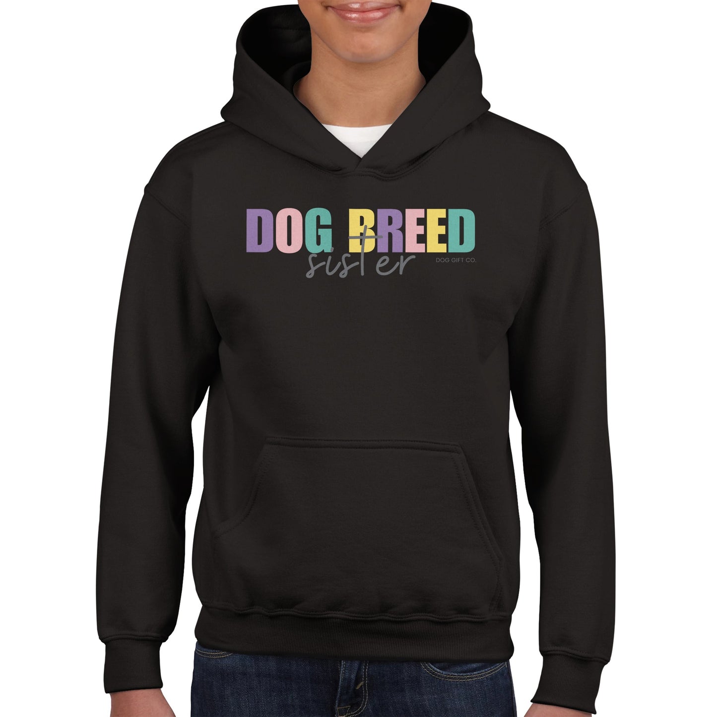 Personalised Colourful Dog Breed Sister - Kids Hoodie