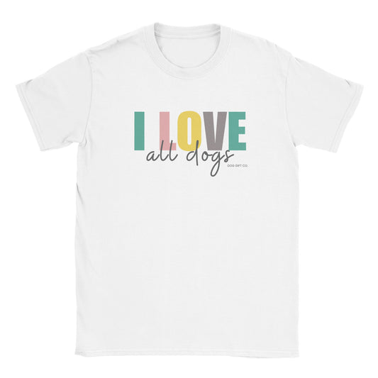 Colourful I Love All Dogs - Classic Crewneck T-shirt