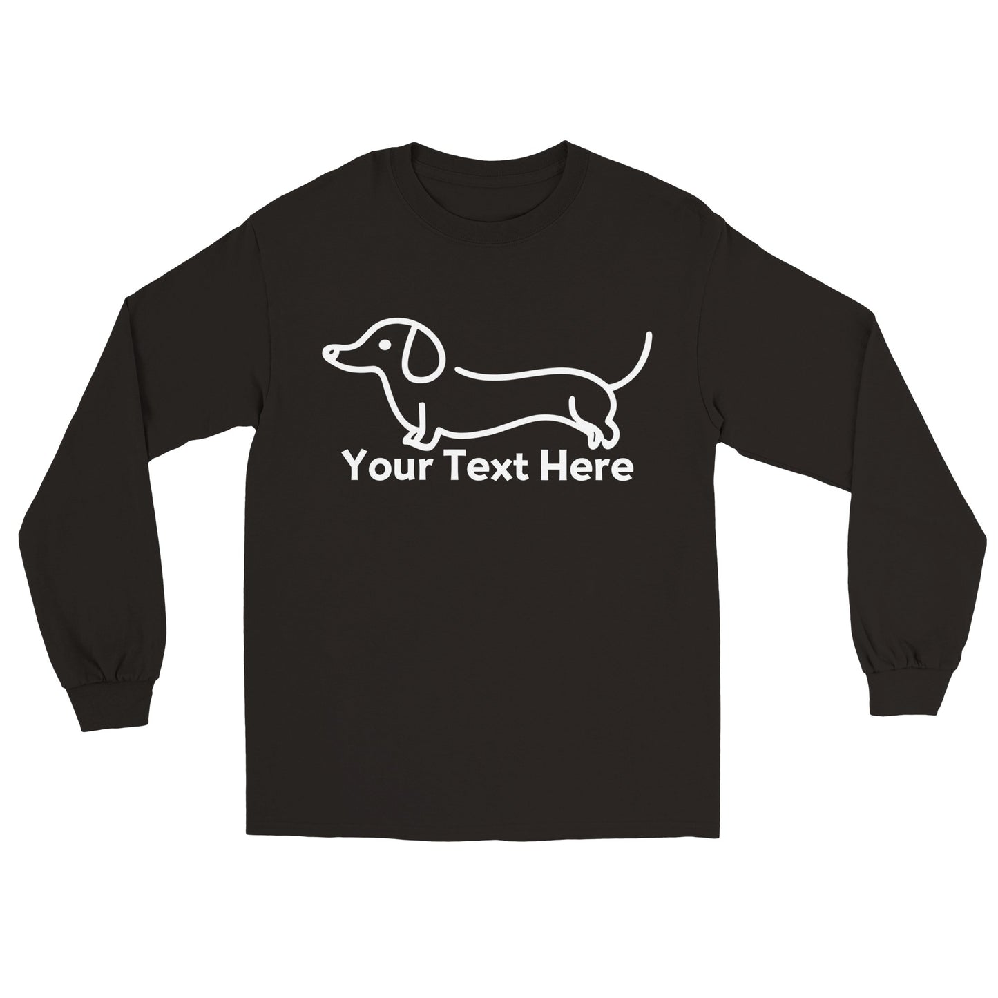 Personalised Dachshund Line Drawing - Longsleeve T-shirt