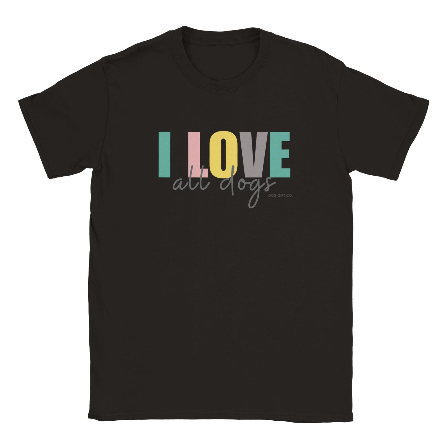 Colourful I Love All Dogs - Classic Crewneck T-shirt