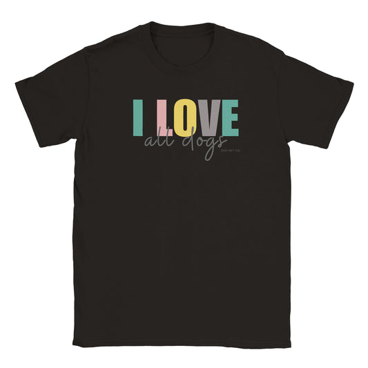 Colourful I Love All Dogs - Classic Kids T-shirt