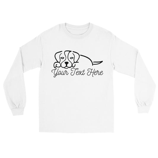 Personalised Beagle Line Drawing - Longsleeve T-shirt