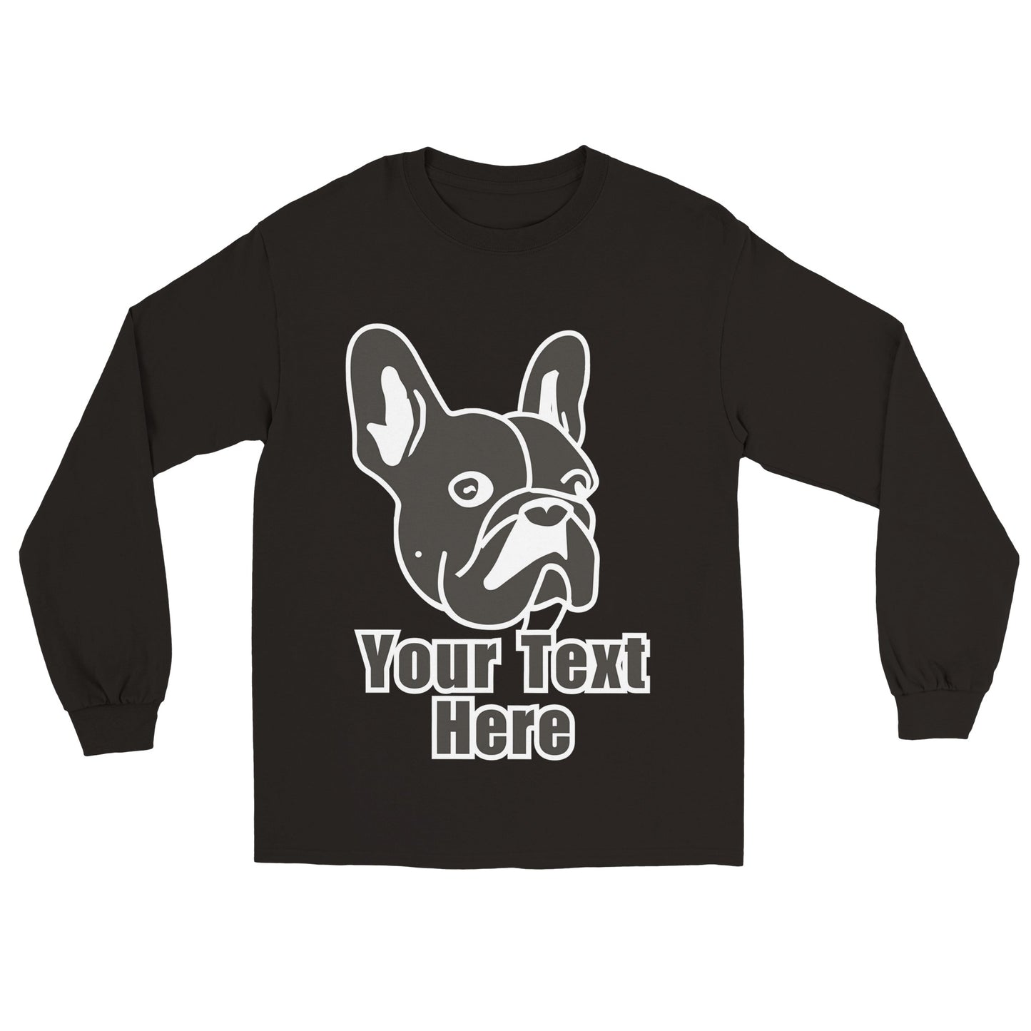 Personalised French Bulldog Line Drawing - Longsleeve T-shirt