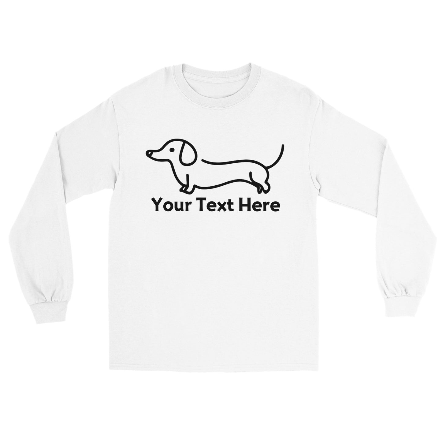 Personalised Dachshund Line Drawing - Longsleeve T-shirt