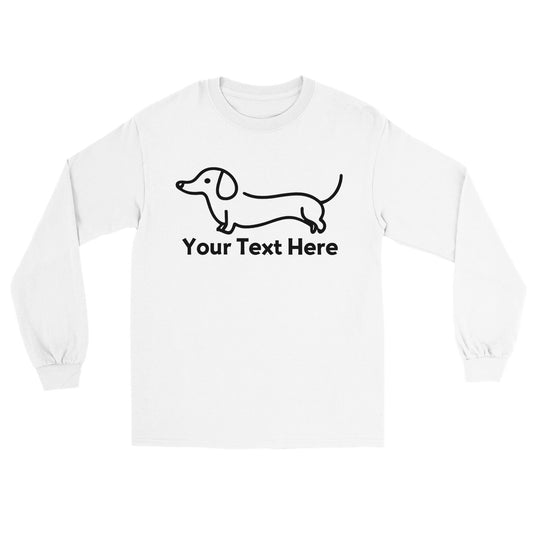 Personalised Dachshund Line Drawing - Longsleeve T-shirt