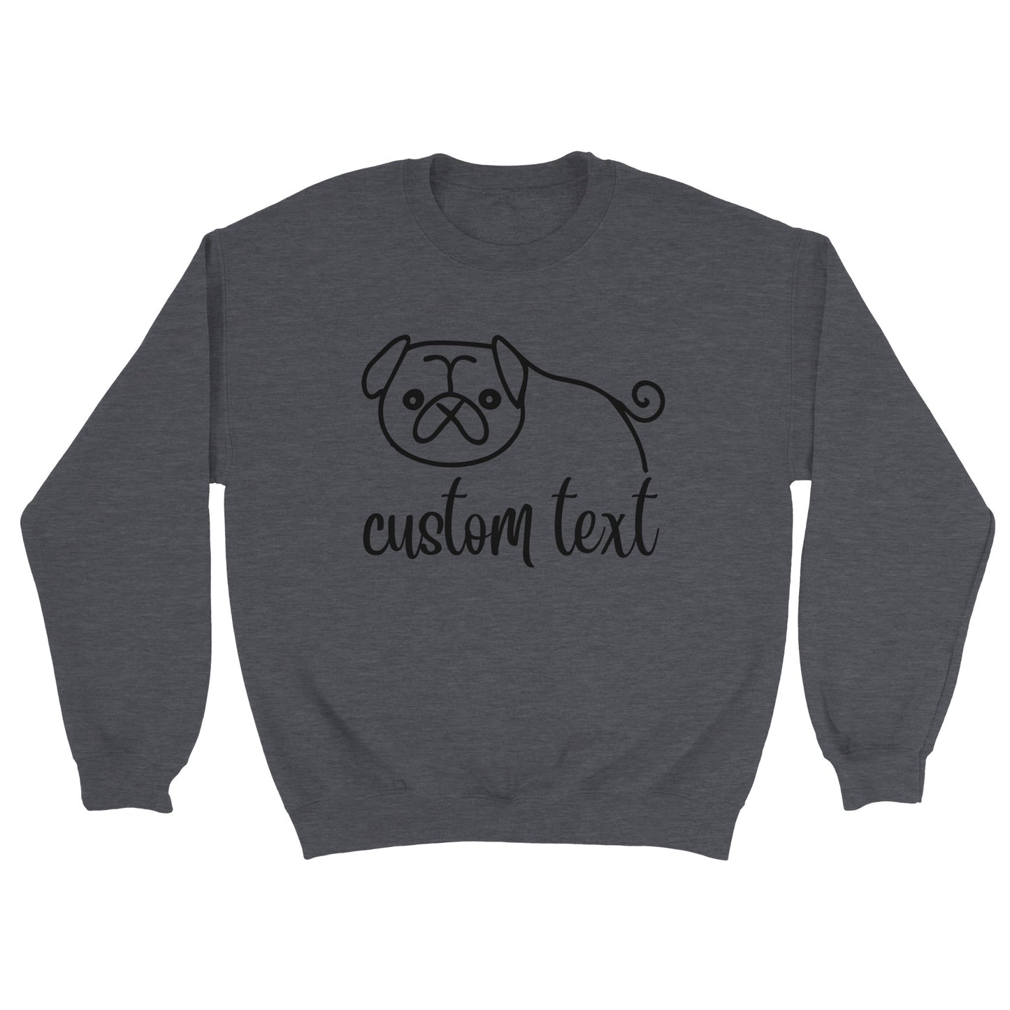 Personalised Pug Line Drawing  - Crewneck Sweatshirt