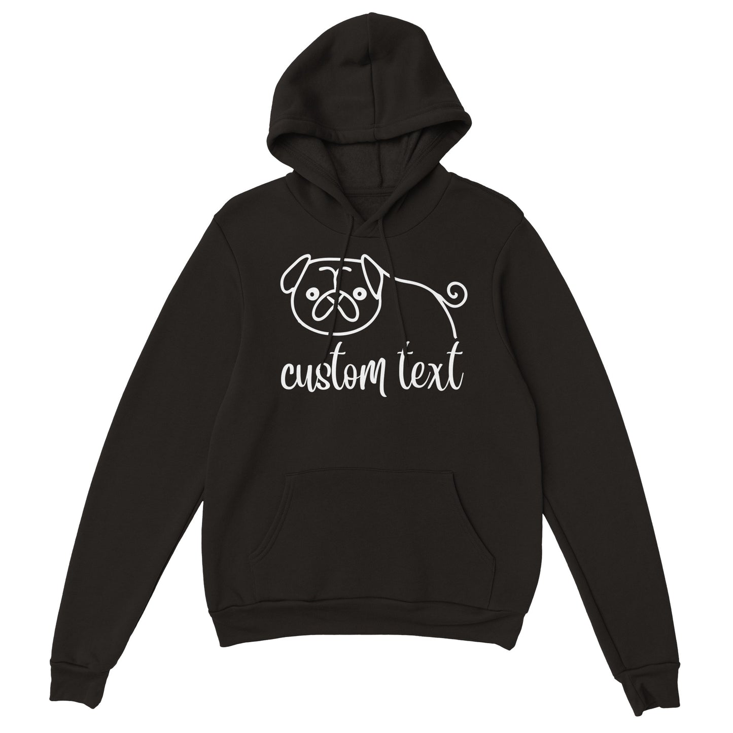 Personalised Pug Line Drawing - Pullover Hoodie