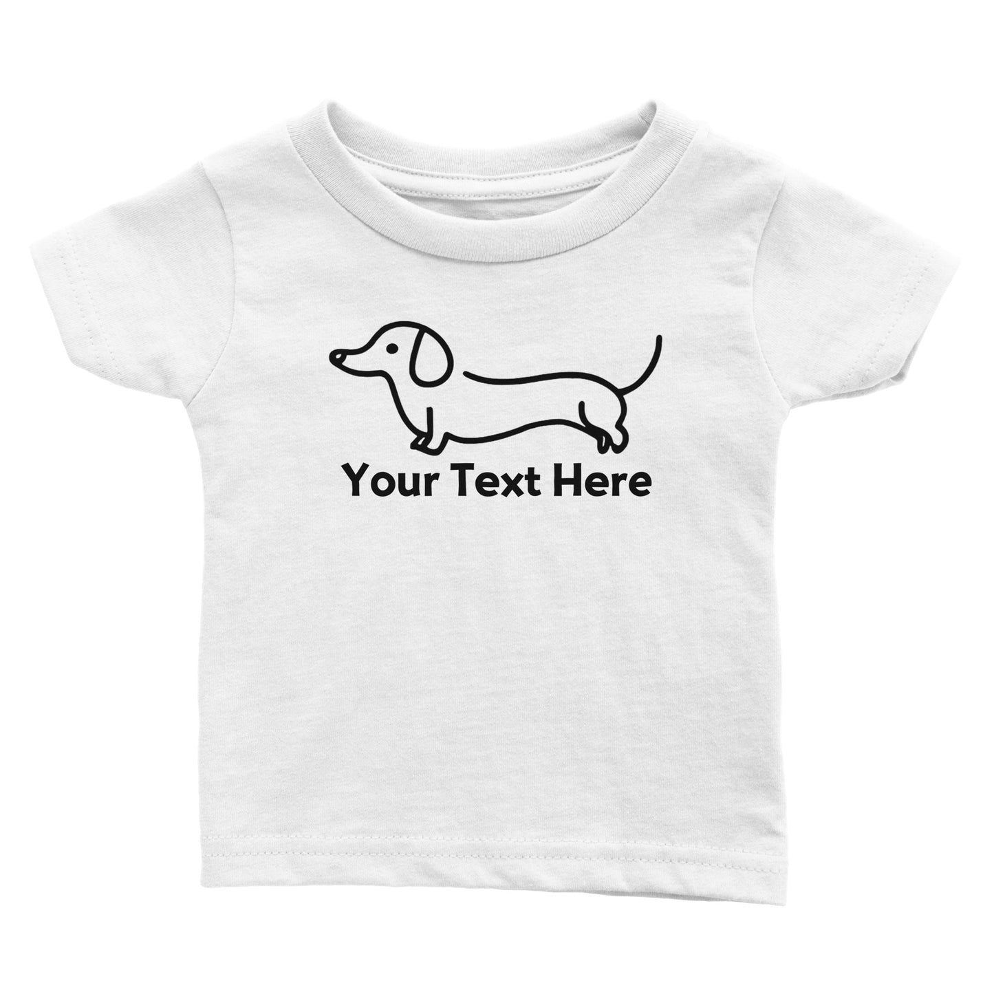 Personalised Dachshund Line Drawing - Babies T-shirt