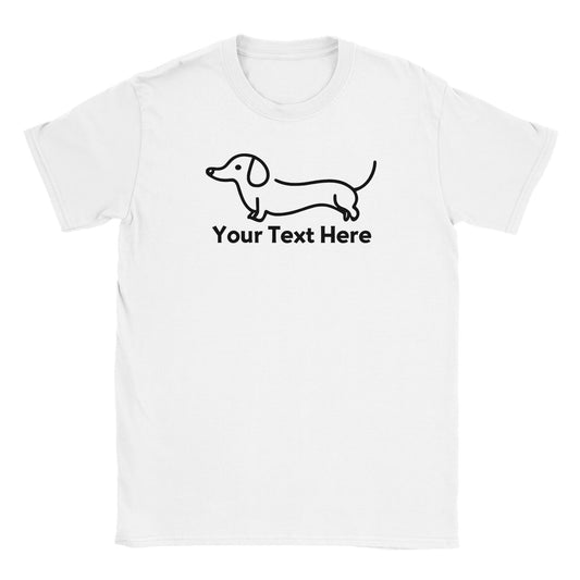 Personalised Dachshund Line Drawing - Classic Crewneck T-shirt