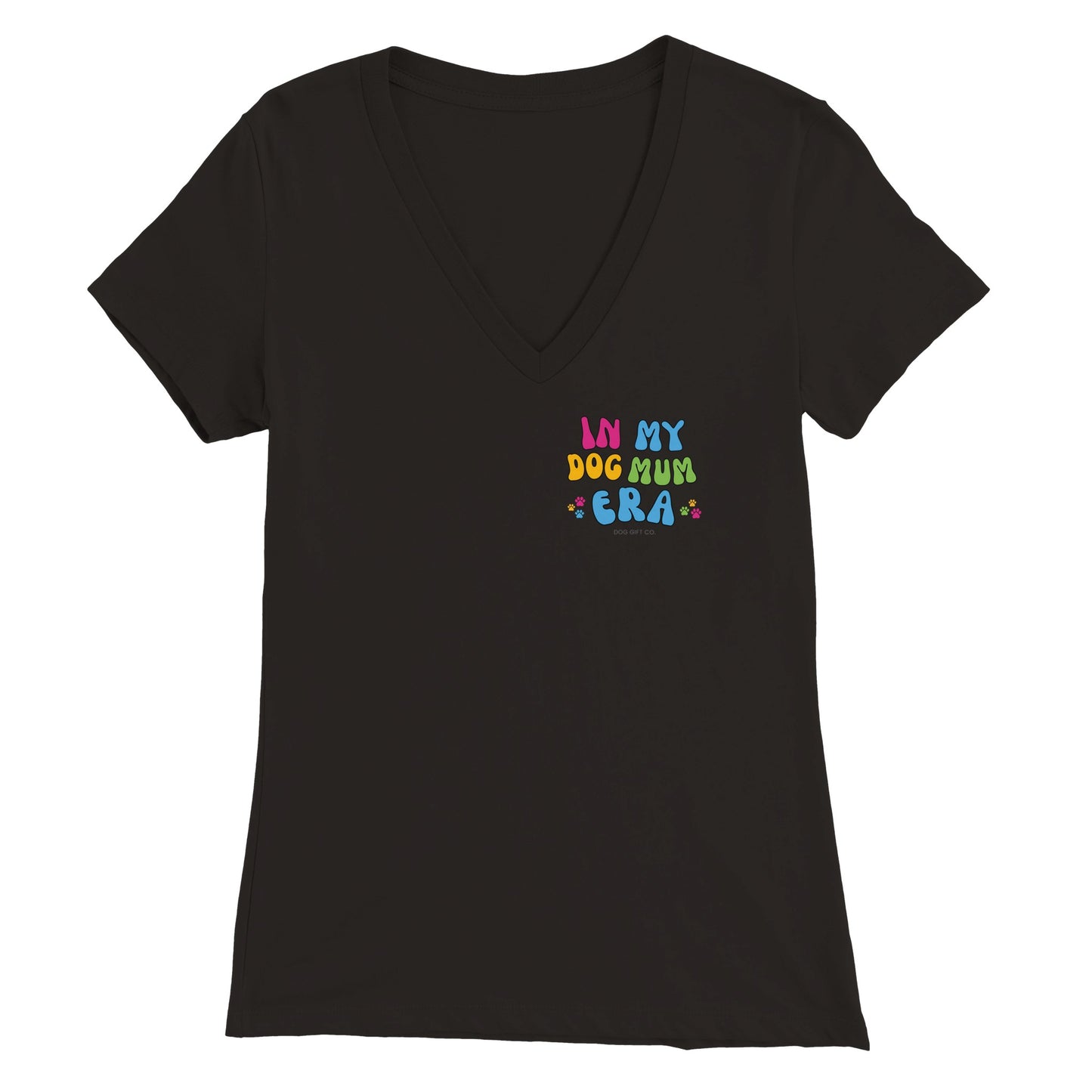 Customisable In My Dog Mum Era Corner - Womens V-Neck T-shirt