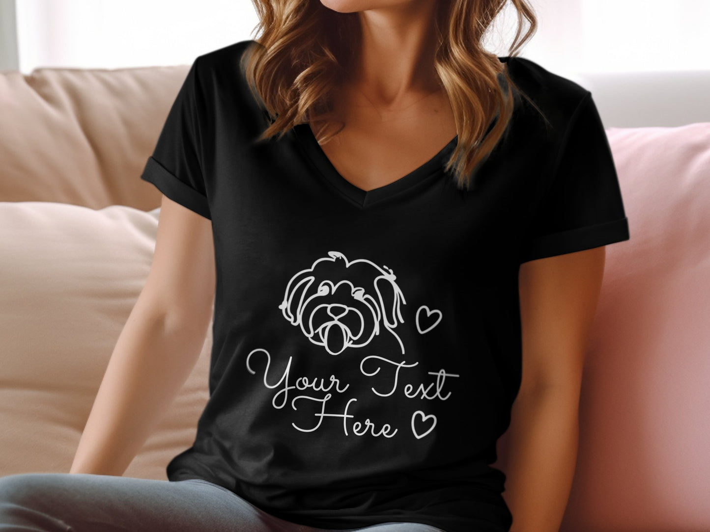 It's An Oodle Dog Custom - Womens V-Neck T-shirt