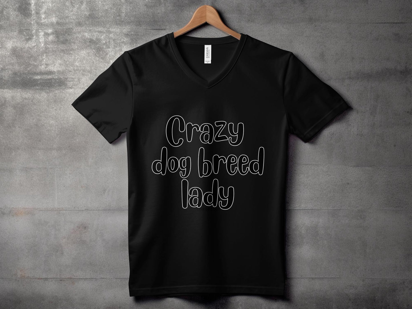 Personalised Crazy Dog Breed Lady - Womens V-Neck T-shirt