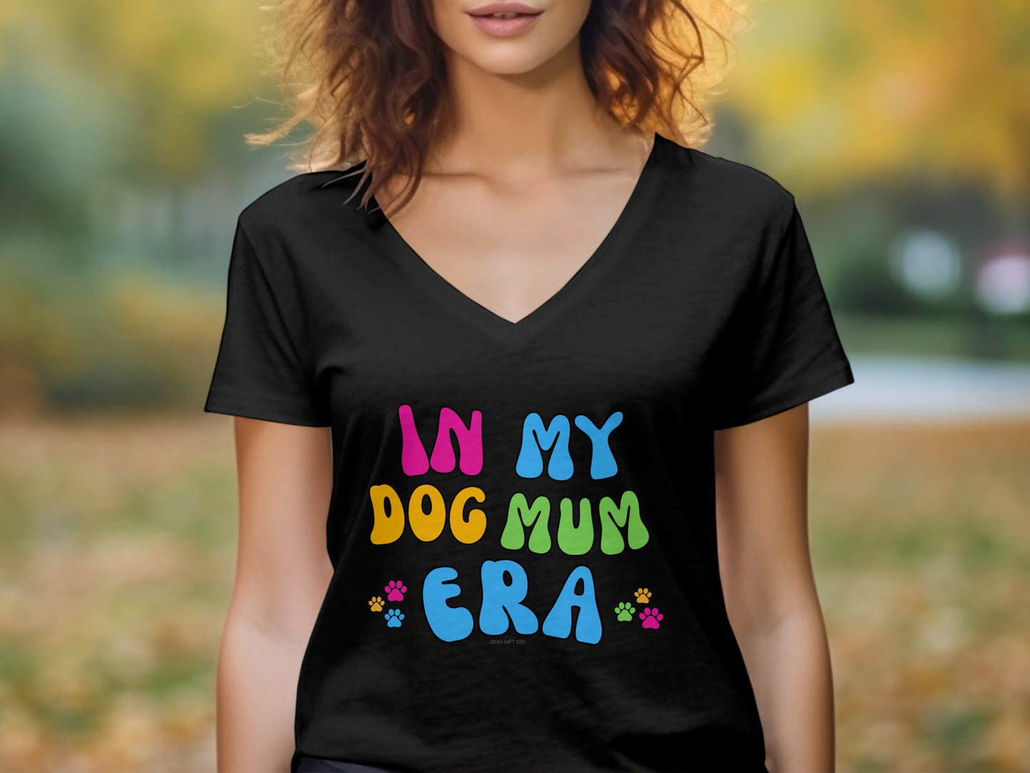 Customisable In My Dog Mum Era - Womens V-Neck T-shirt