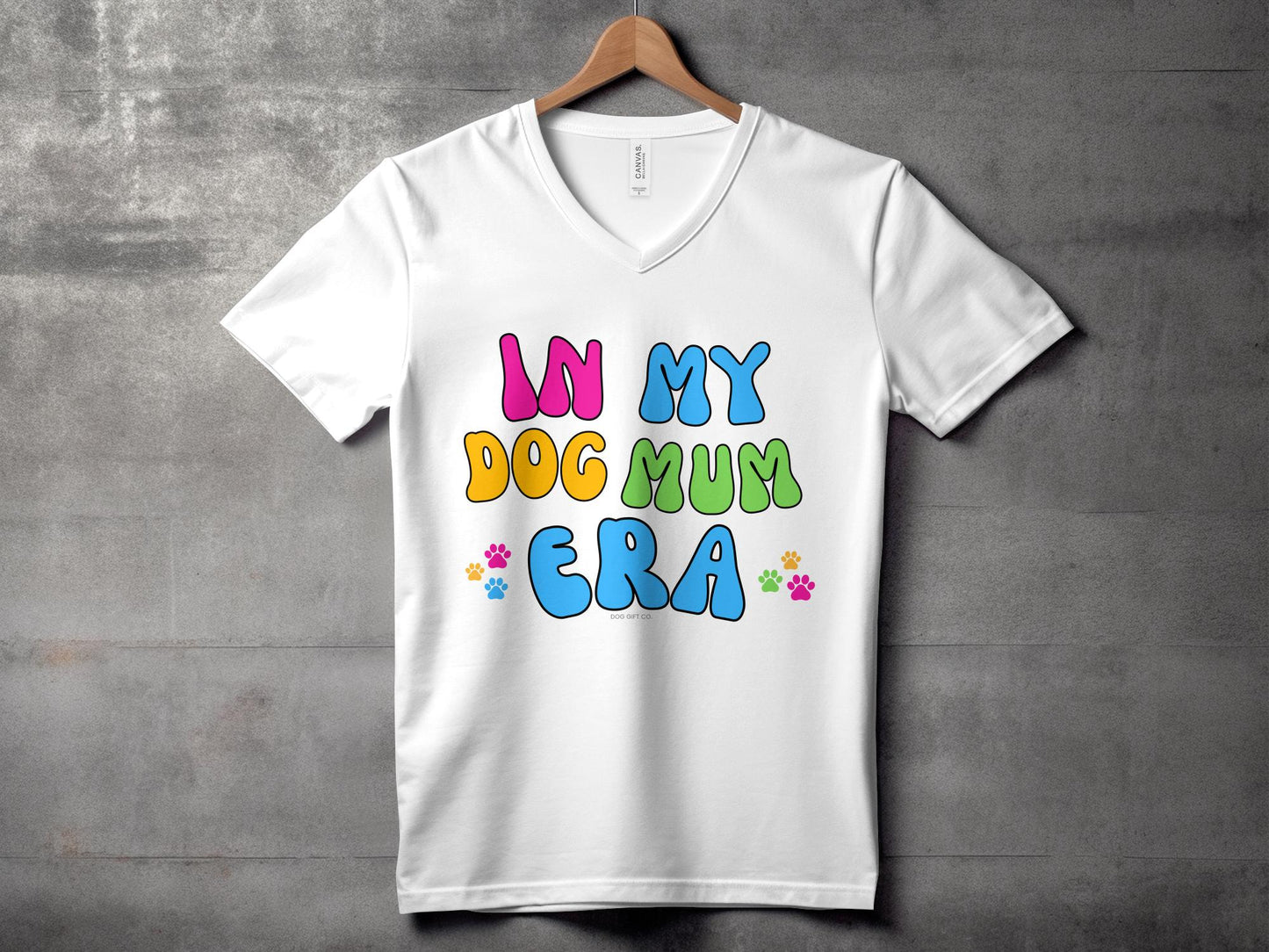 Customisable In My Dog Mum Era - Womens V-Neck T-shirt