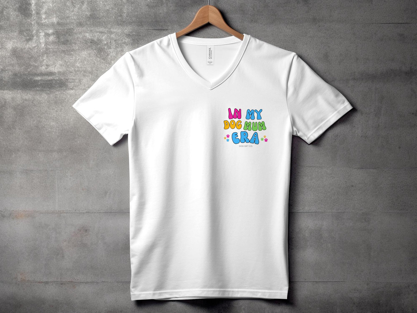 Customisable In My Dog Mum Era Corner - Womens V-Neck T-shirt