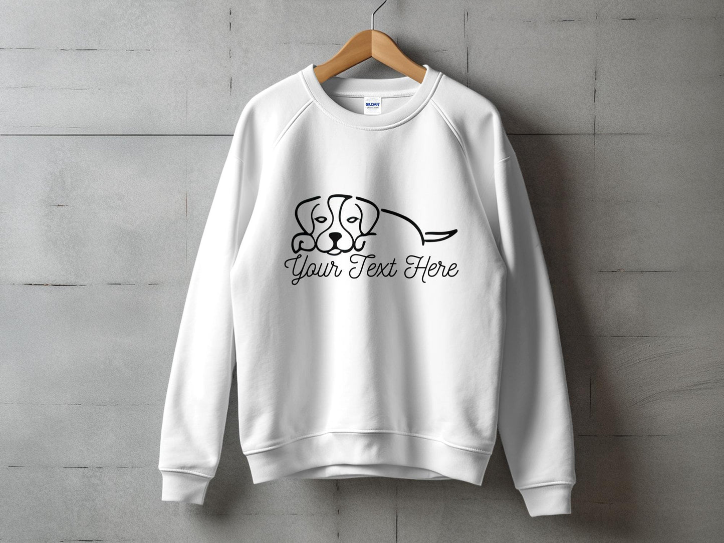 Personalised Beagle Line Drawing - Crewneck Sweatshirt