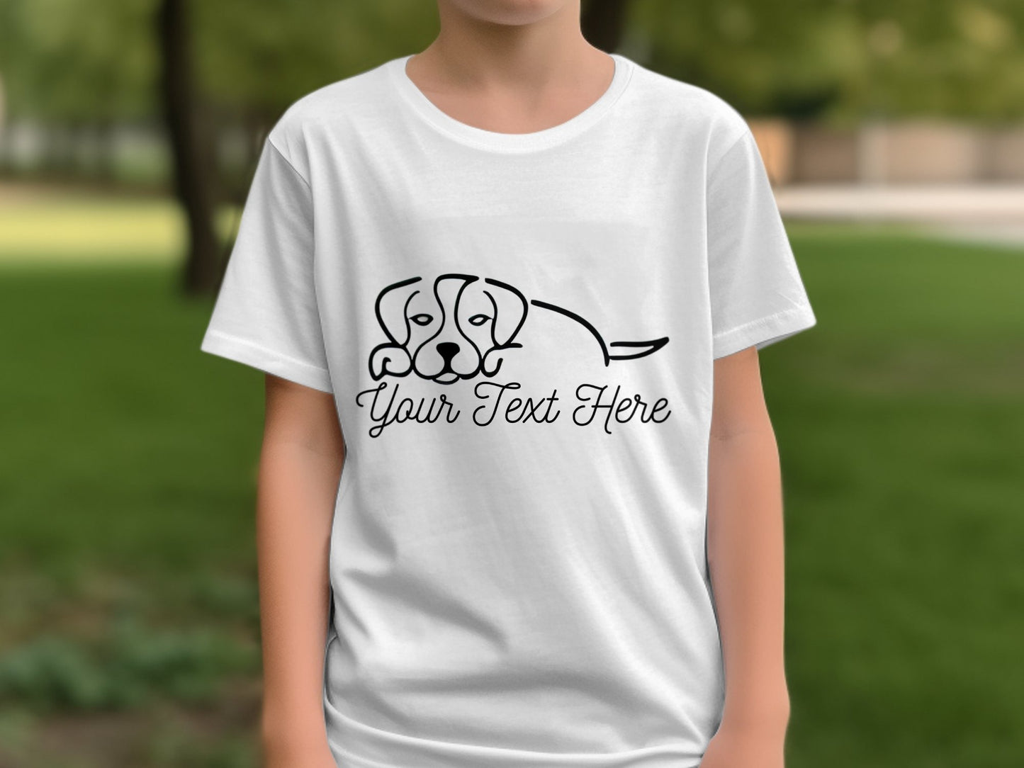 Personalised Beagle Line Drawing - Kids T-shirt