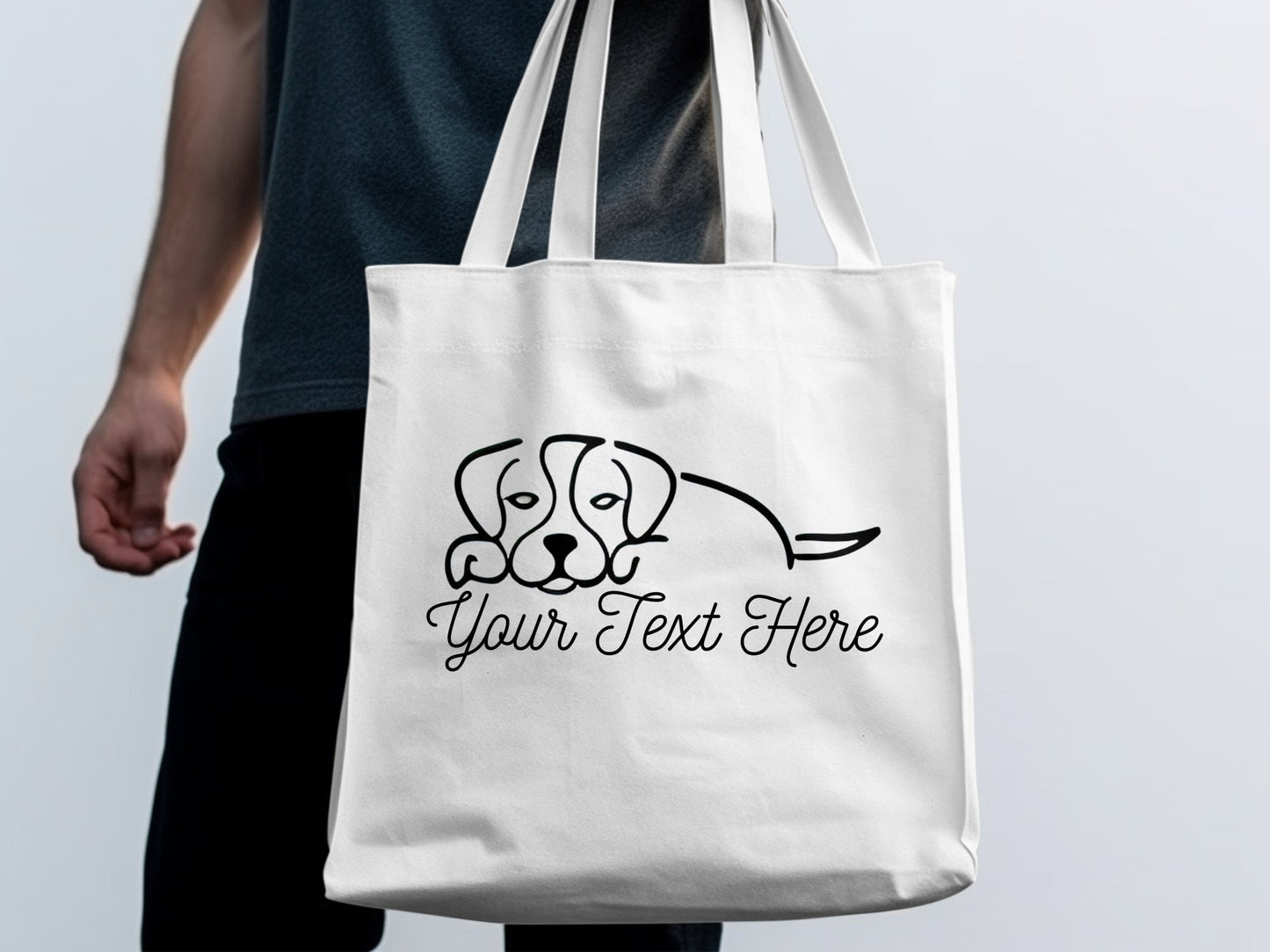 Personalised Beagle Line Drawing - Tote Bag