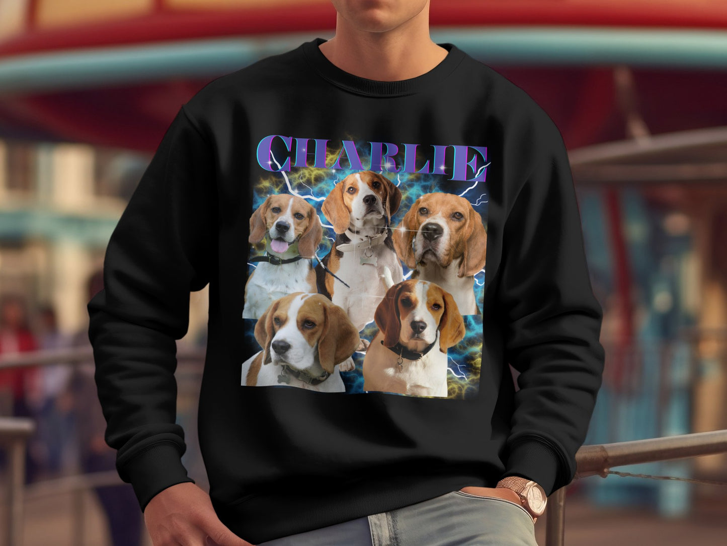 Custom Dog Bootleg Band Shirt - Crewneck Sweatshirt