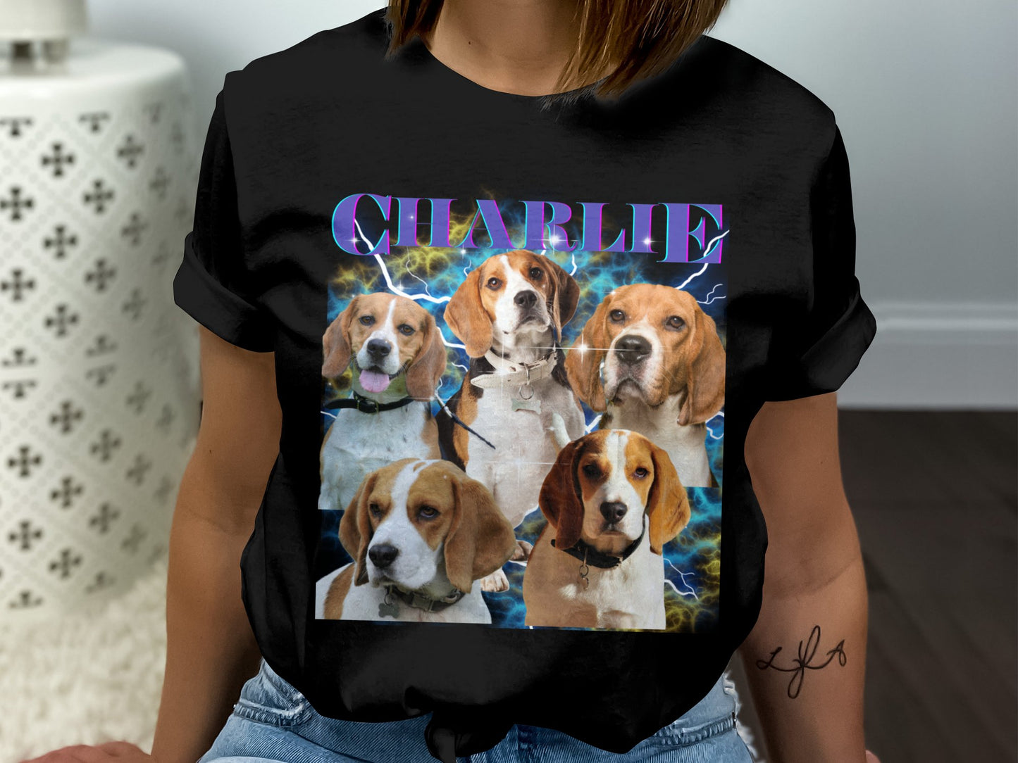 Custom Dog Bootleg Band Shirt - Classic Crewneck T-shirt