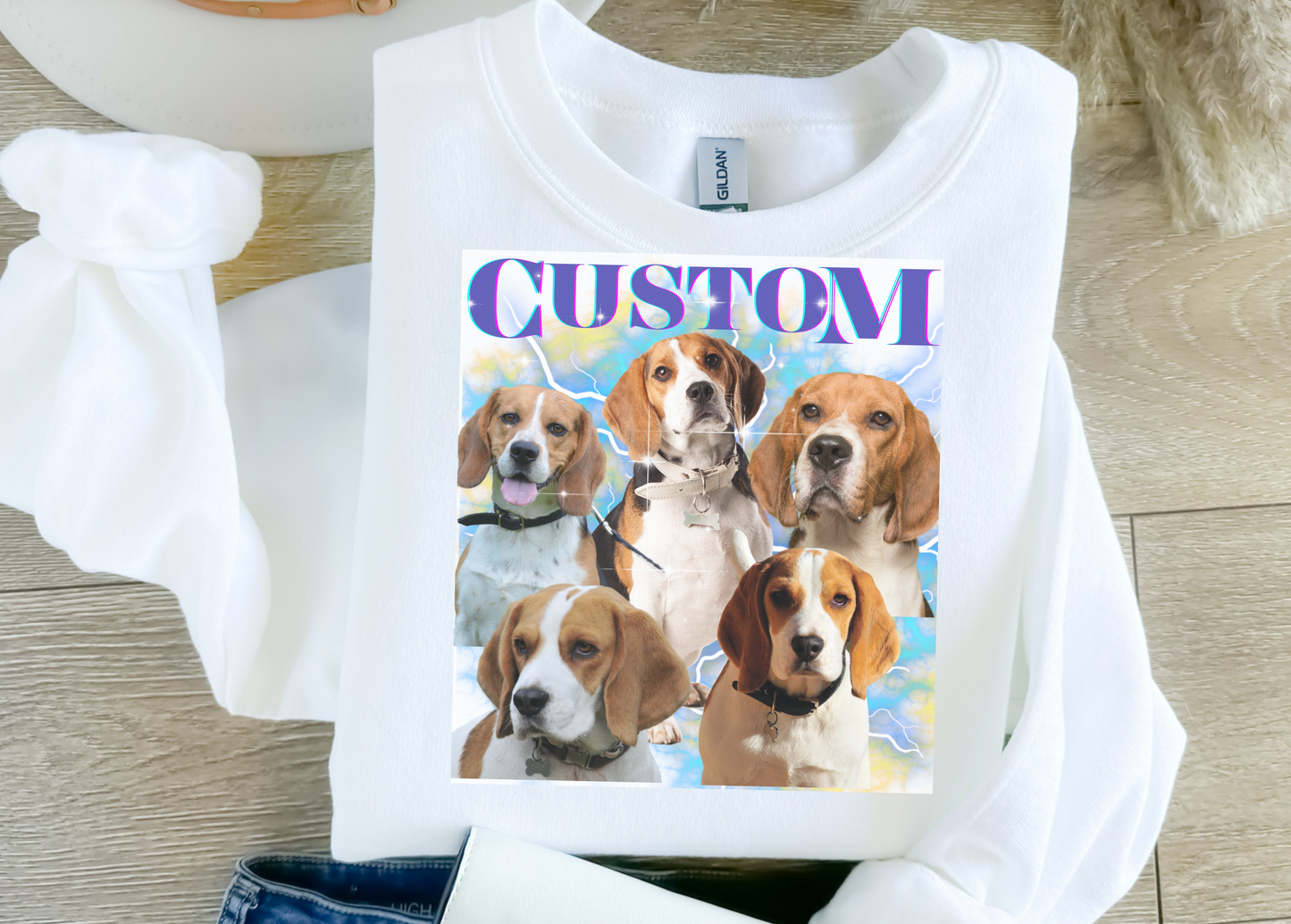 Custom Dog Bootleg Band Shirt - Crewneck Sweatshirt