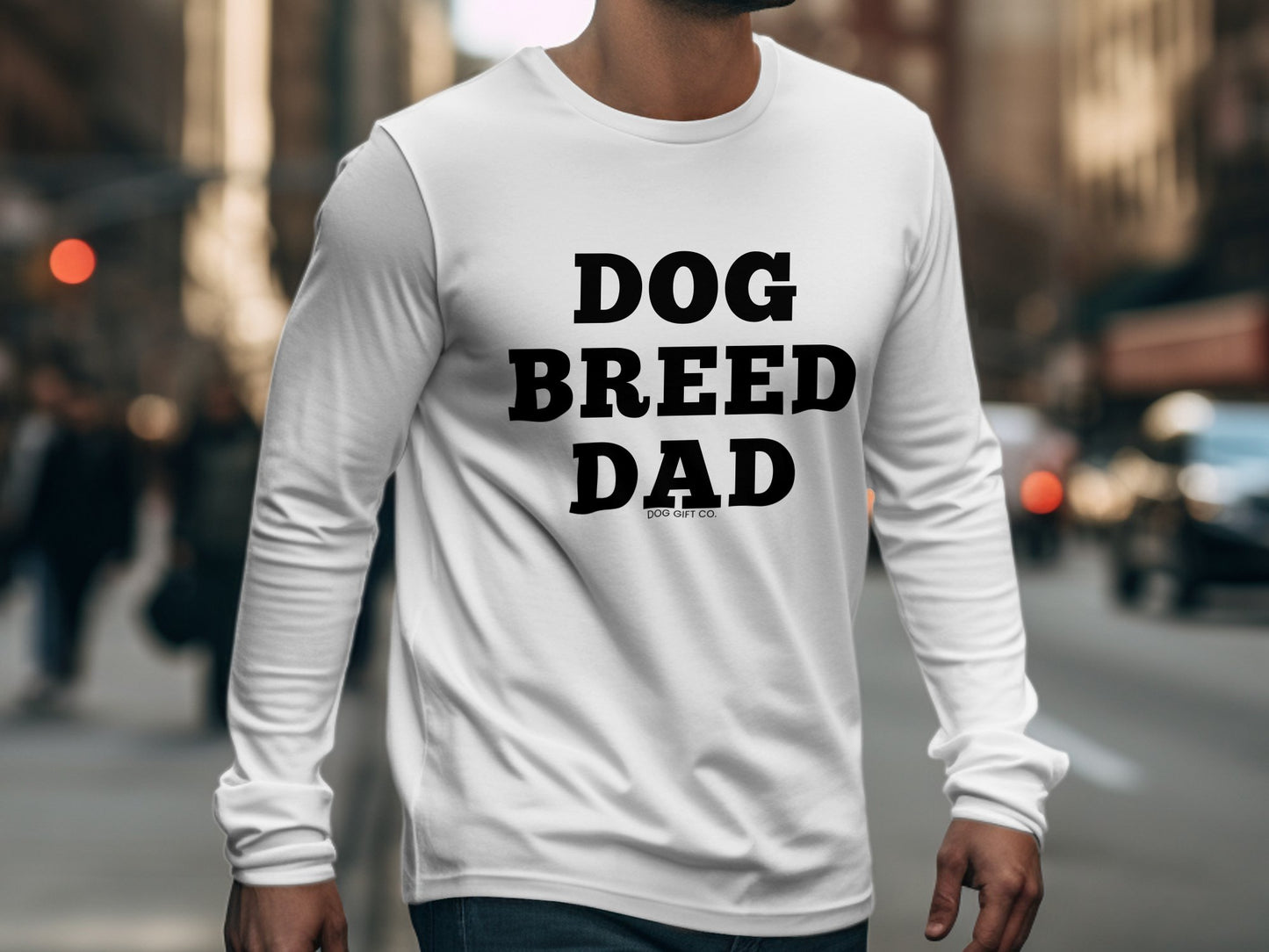 Personalised Dog Breed Dad - Longsleeve T-shirt