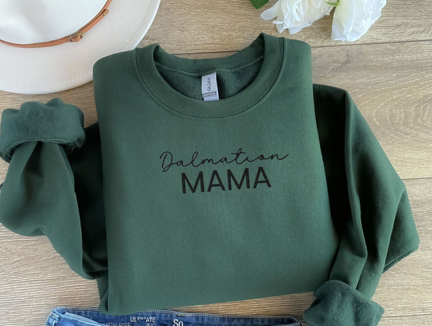 Embroidered Dog Breed Owner Centre - Crewneck Sweatshirt