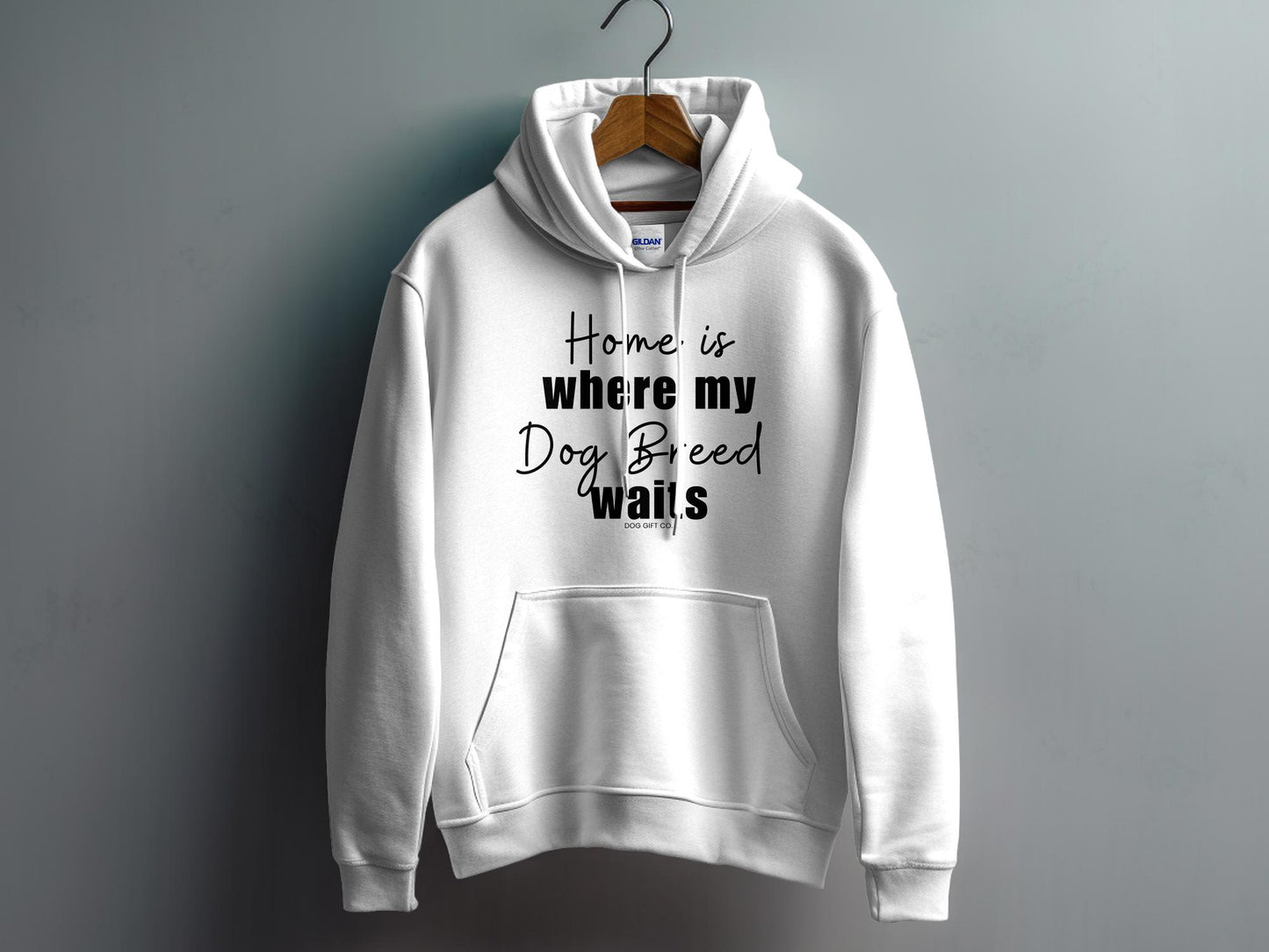 Personalised Home is Where my Dog Breed Waits - Pullover Hoodie