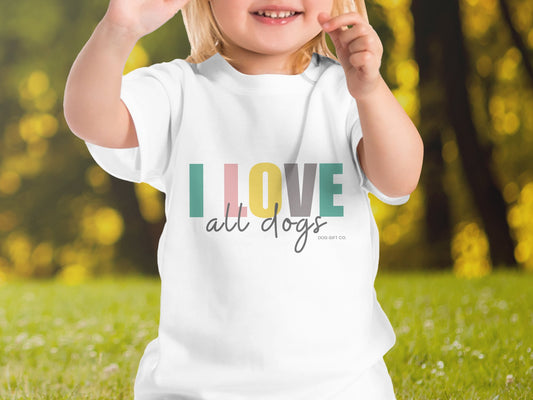 Colourful I Love All Dogs - Babies T-shirt