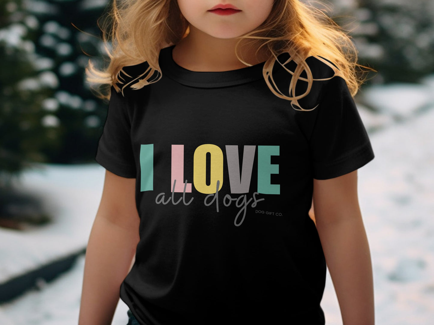 Colourful I Love All Dogs - Babies T-shirt