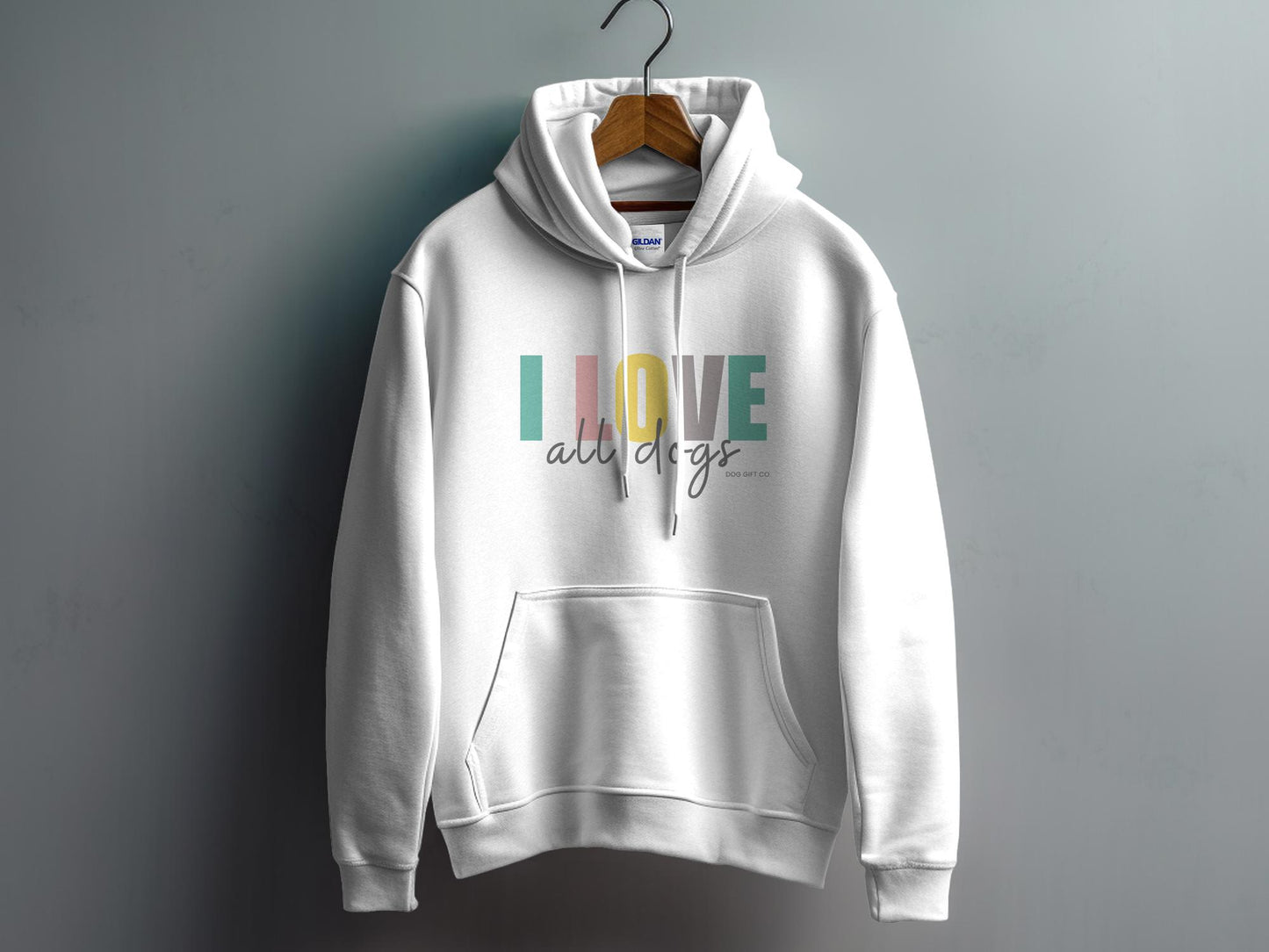 Colourful I Love All Dogs - Pullover Hoodie