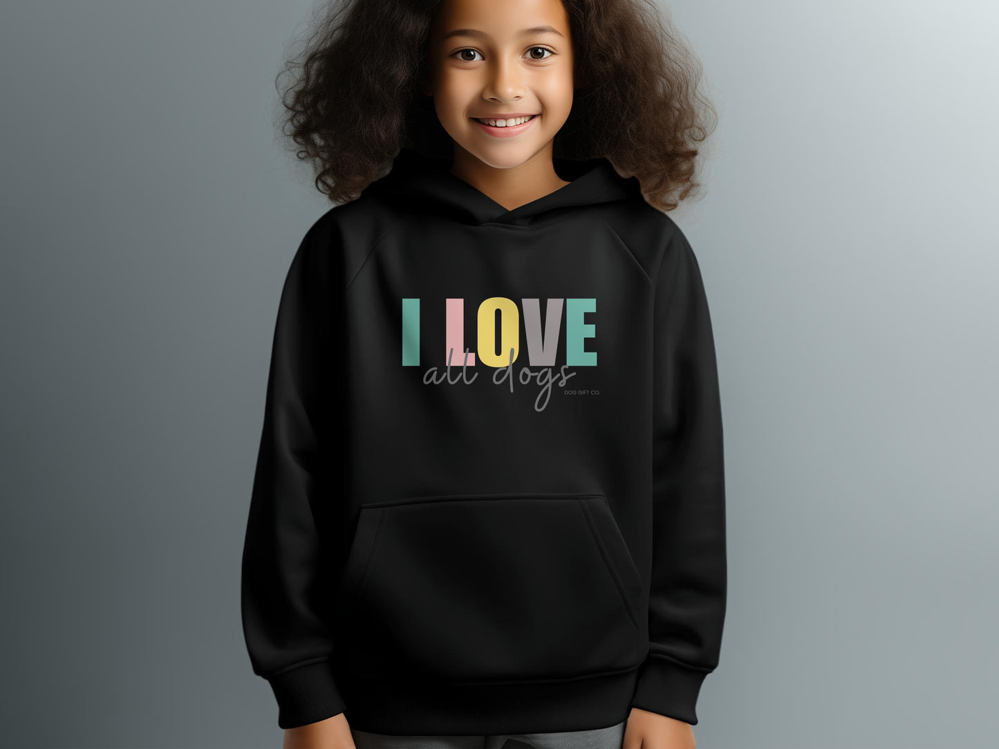 Colourful I Love All Dogs - Kids Hoodie