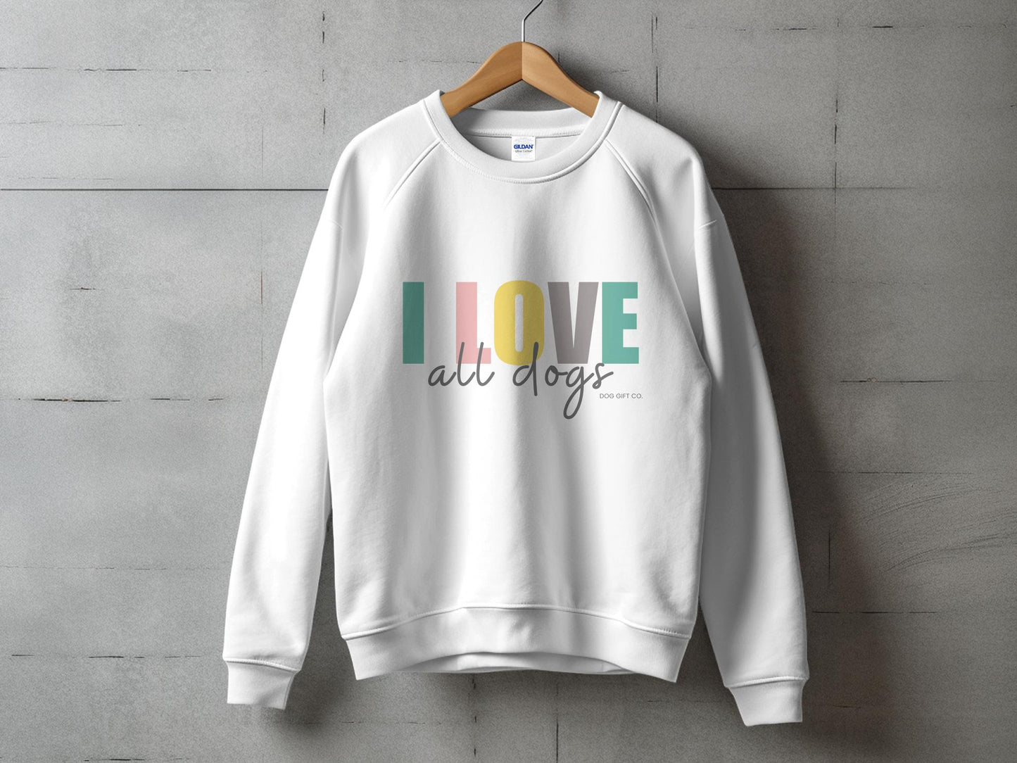 Colourful I Love All Dogs - Crewneck Sweatshirt