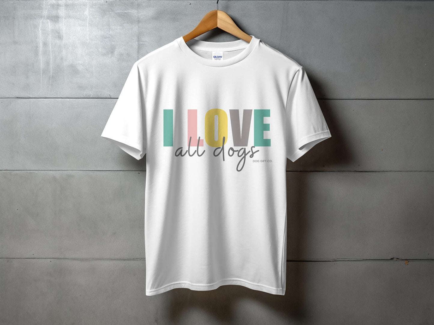 Colourful I Love All Dogs - Classic Crewneck T-shirt