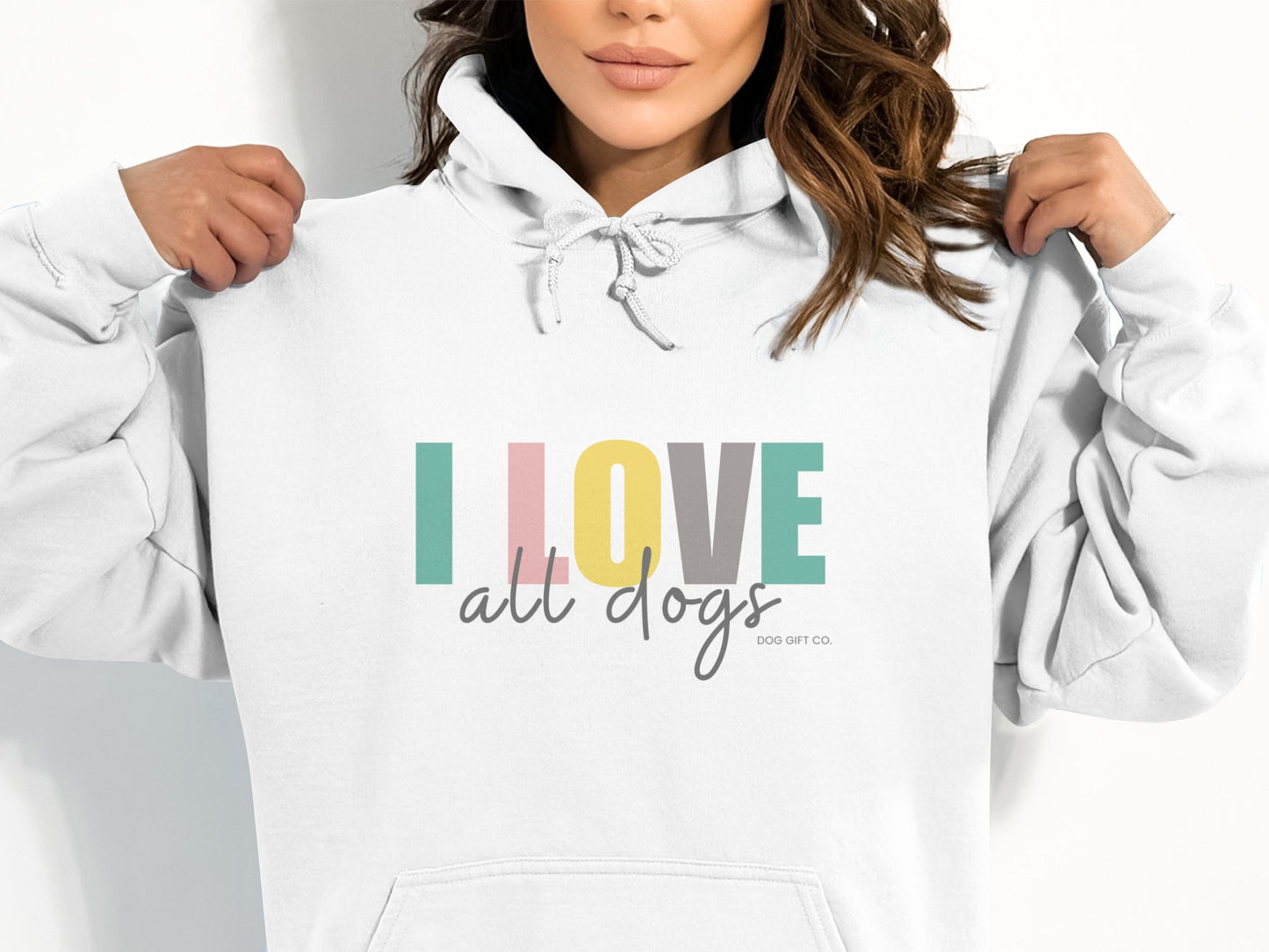 Colourful I Love All Dogs - Pullover Hoodie