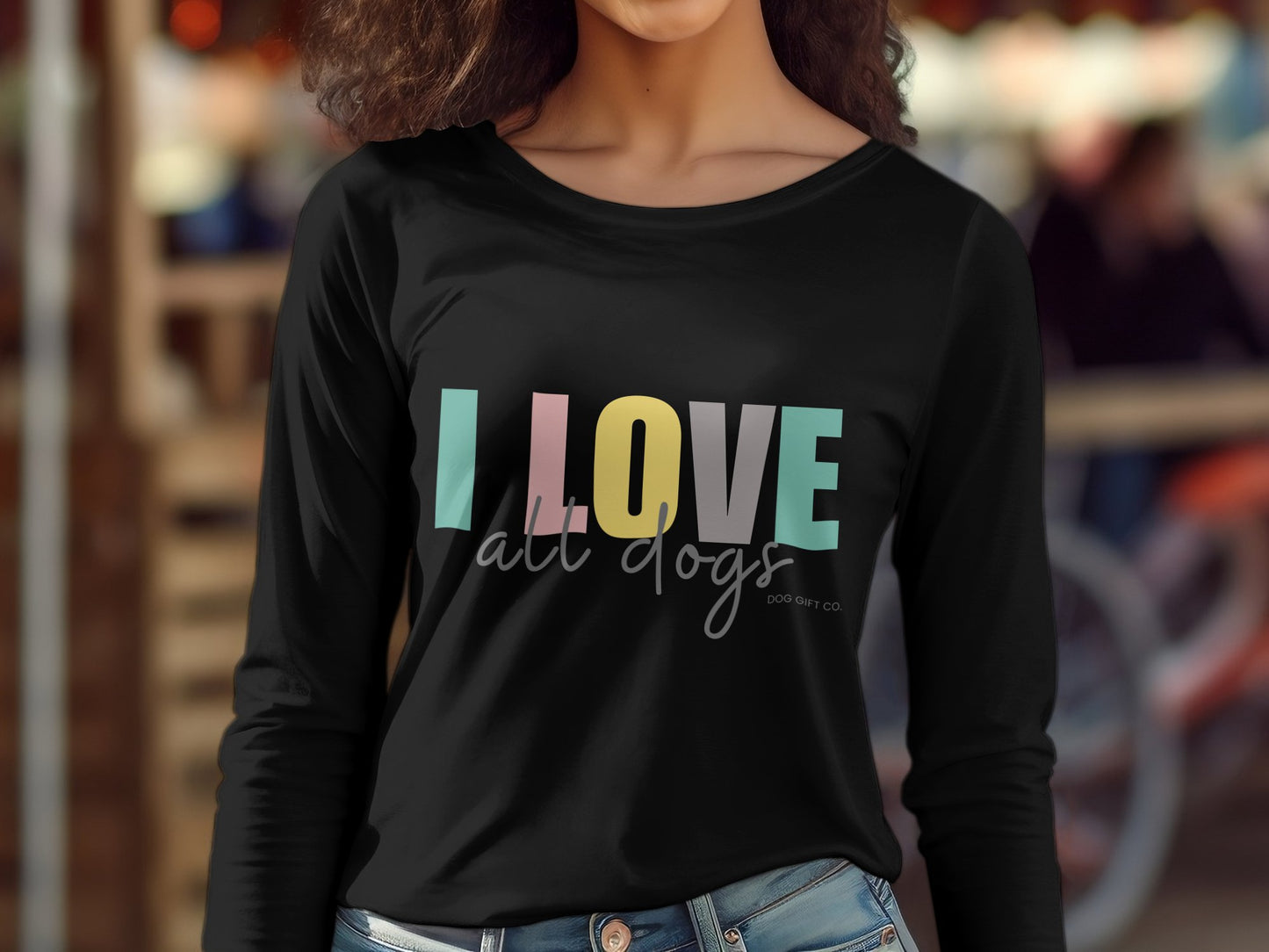 Colourful I Love All Dogs - Longsleeve T-shirt