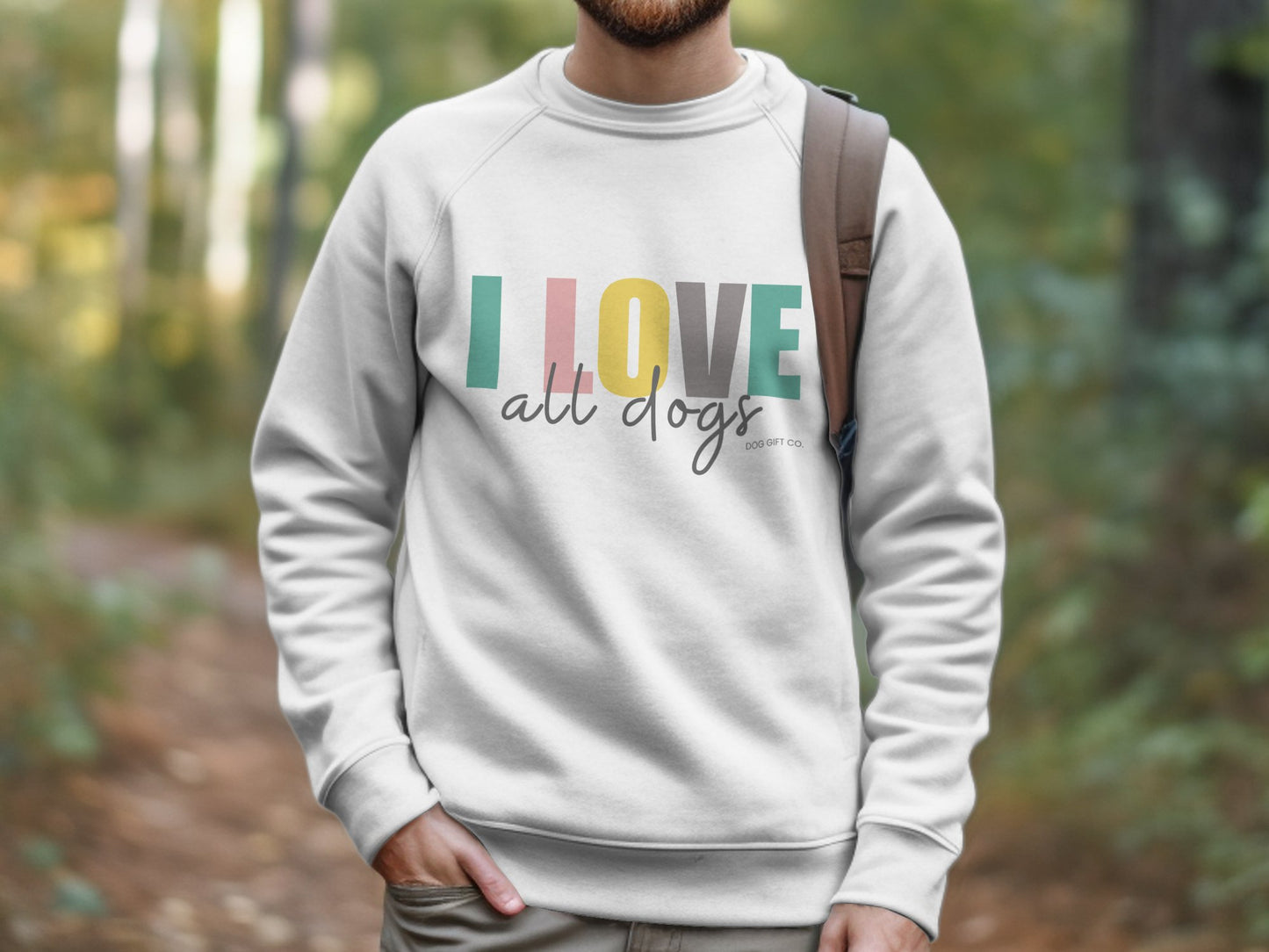 Colourful I Love All Dogs - Crewneck Sweatshirt